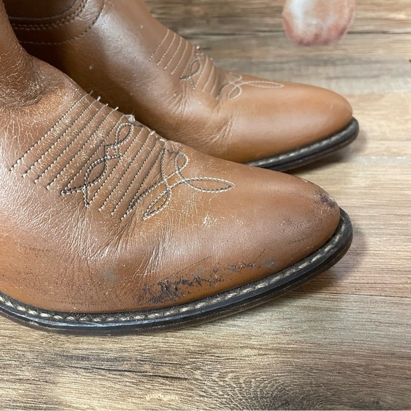 Vintage Acme women’s cowgirl boots size 6.5 narrow sand western - Picture 2 of 11